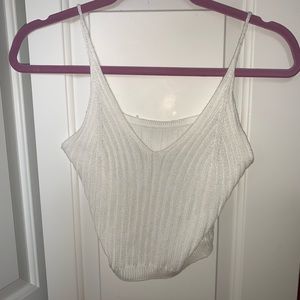 White crop tank top